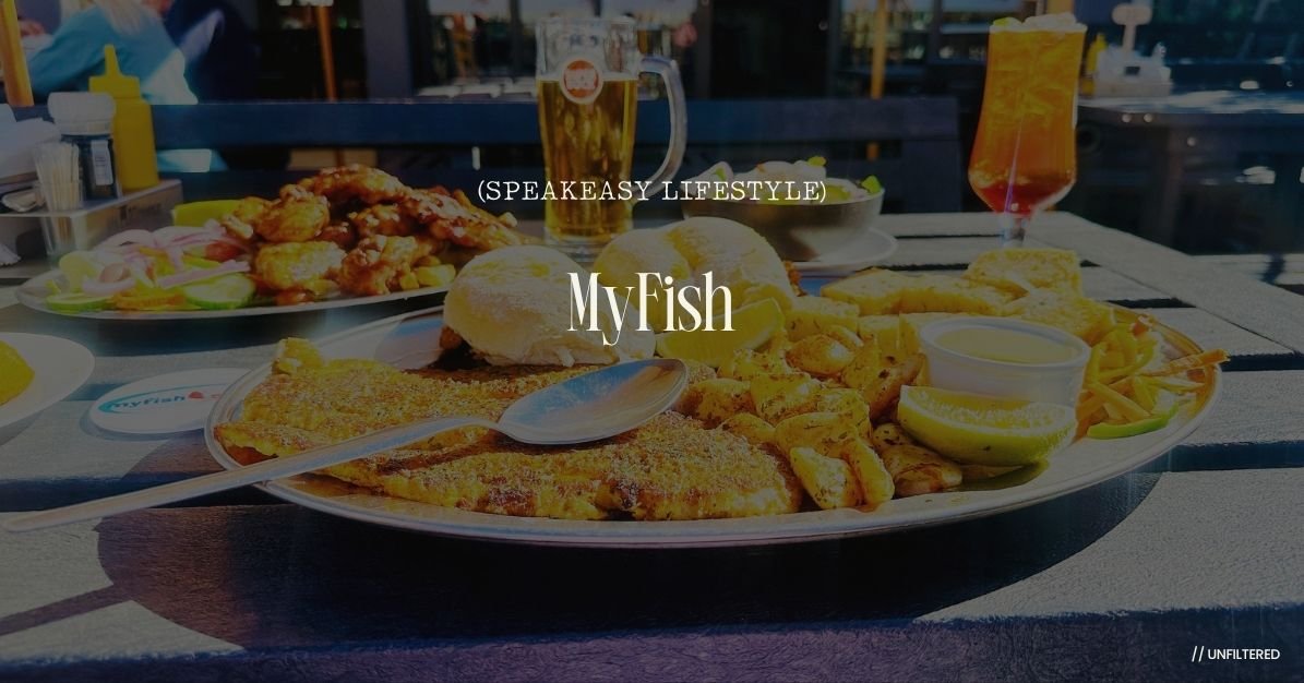 The signature Hands on Deck seafood platter at MyFish featuring hake, calamari, and sides.