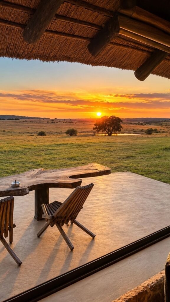 Spectacular sunrise viewed from the private deck of Sibani Lodge villa